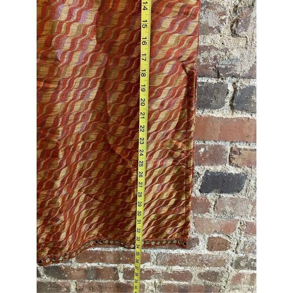 Beaded Ethnic Tunic Top Burnt Orange/Red/Gold Sleeveless V-Neck Women’s Size 38 - Picture 2 of 11